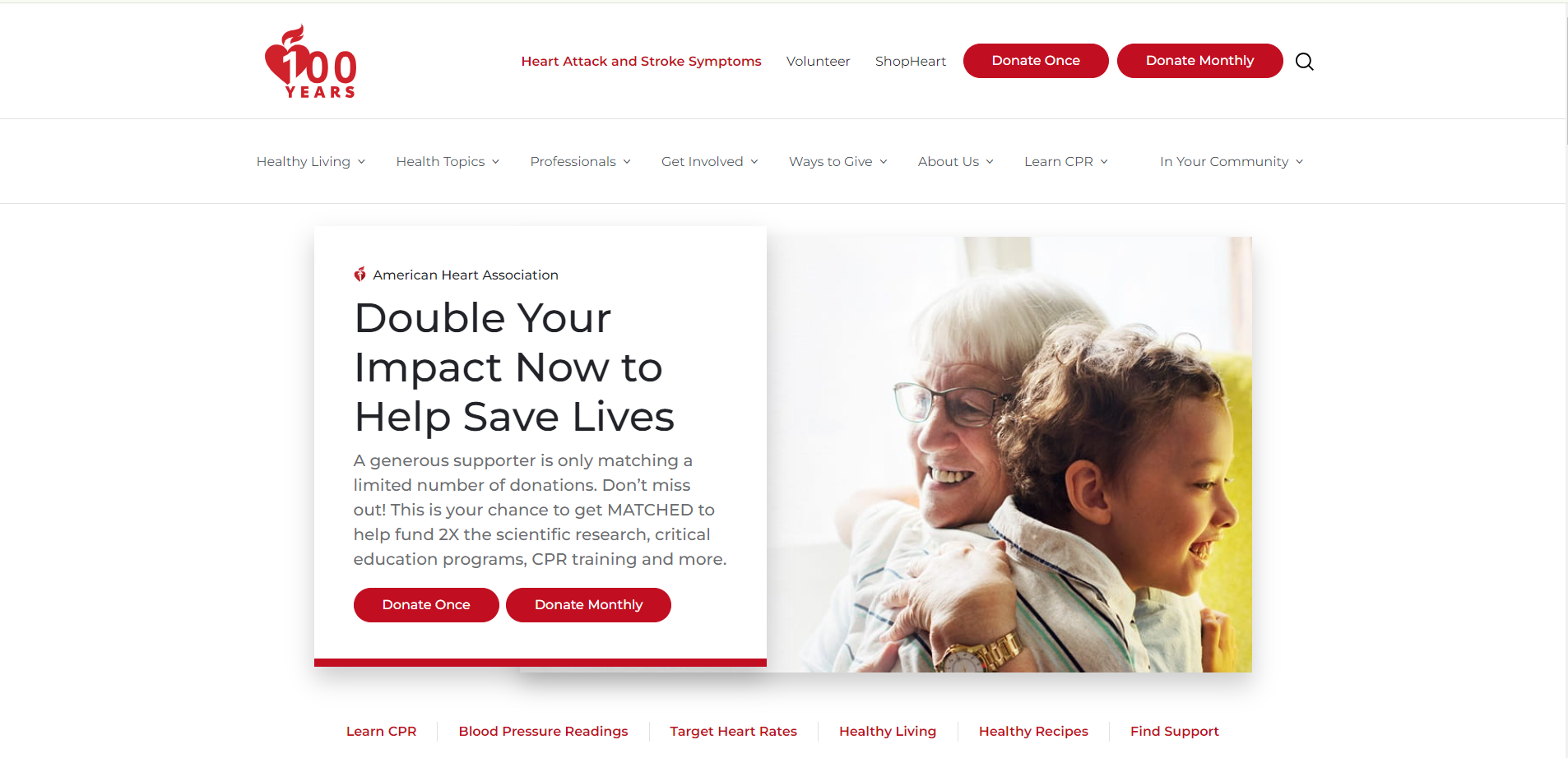 American Heart Association website screenshot