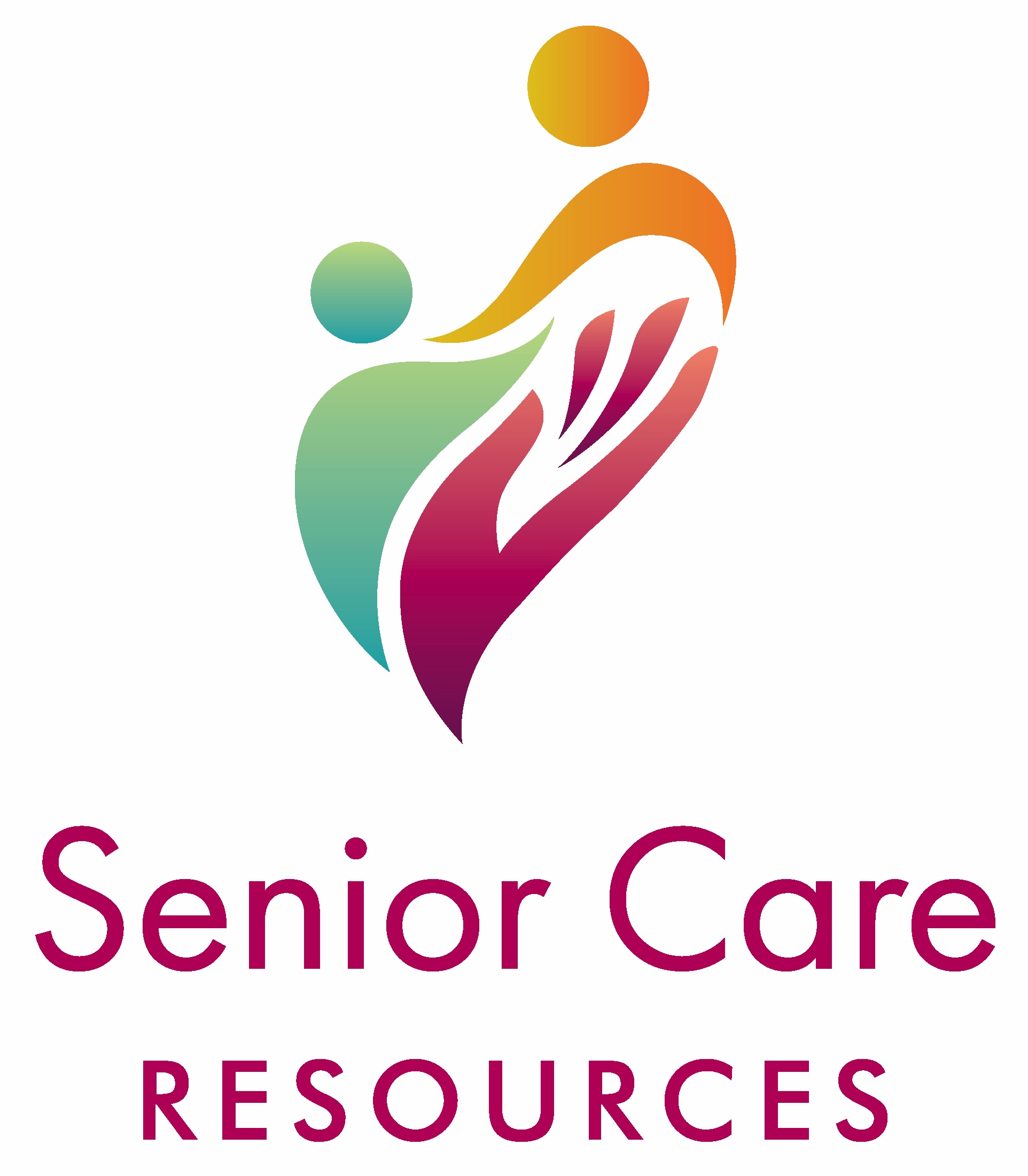 Senior care logo with hand and figures